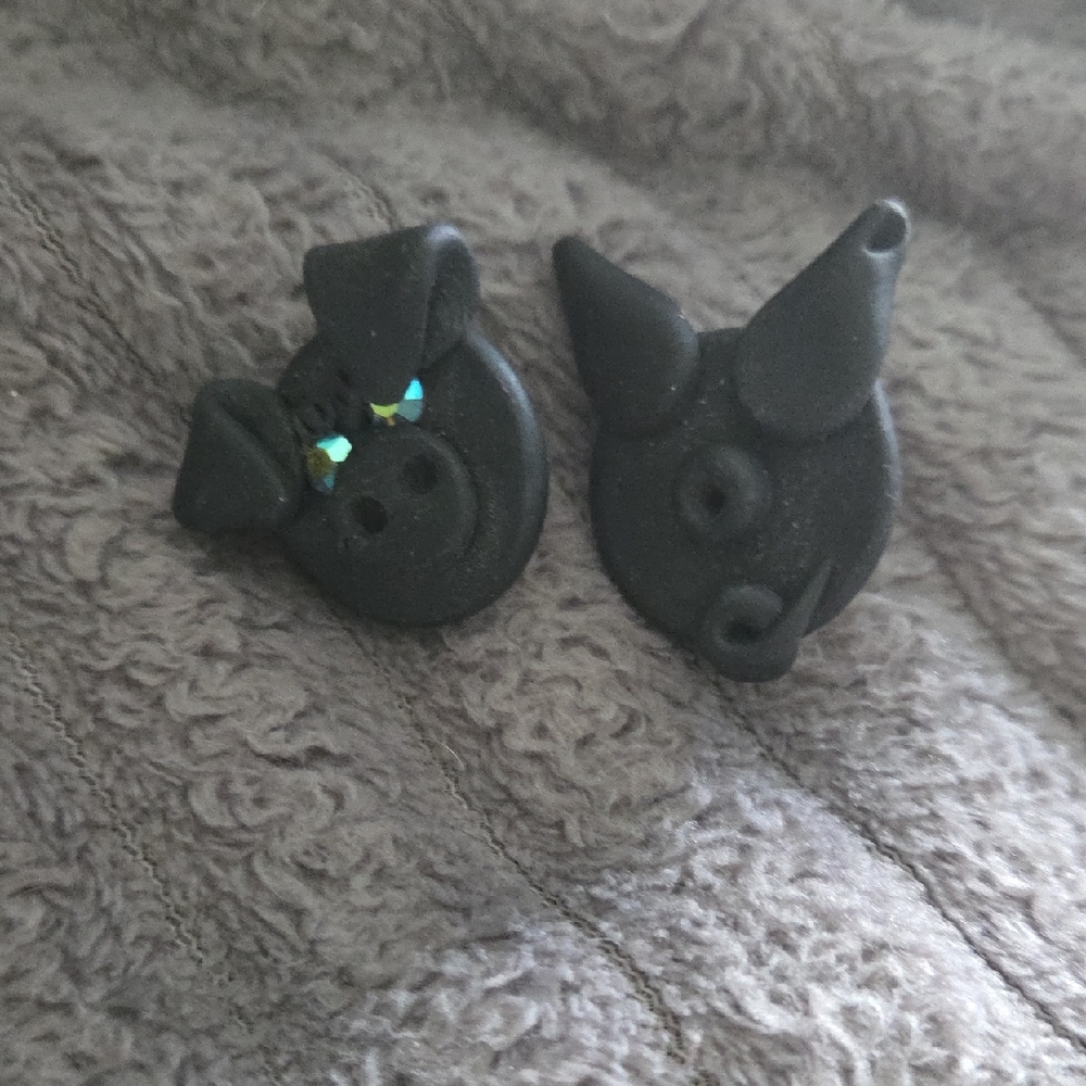 Black Pig Shaped Earrings